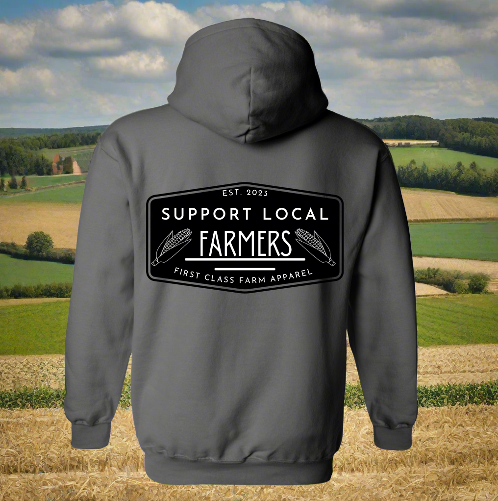 Support Farmers Gray Hoodie