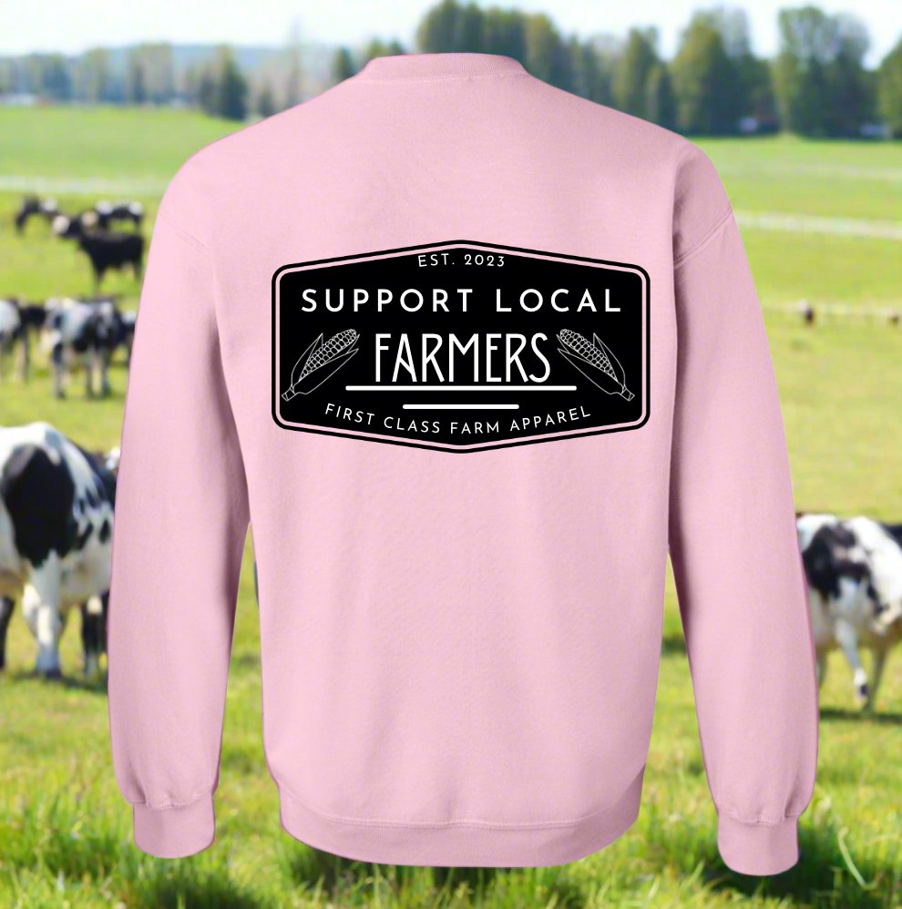 Support Farmers Light Pink Crewneck