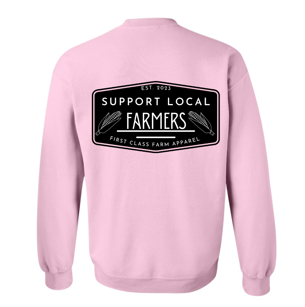 Support Farmers Light Pink Crewneck